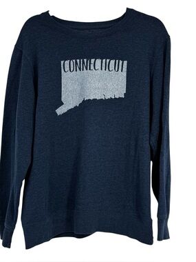 Home Free Connecticut XL 16-18 Blue/White Cotton/Polyester Crew Neck Sweatshirt